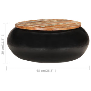 Schwarzer Couchtisch 68x68 cm Altholz