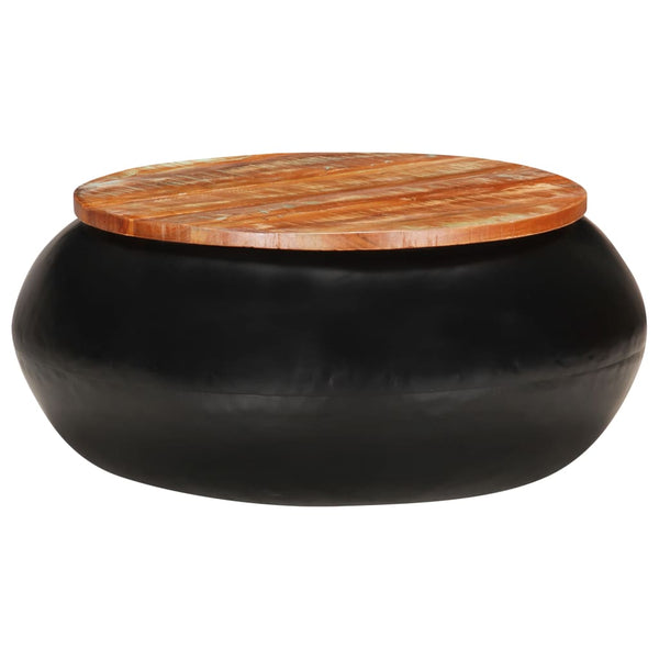 Schwarzer Couchtisch 68x68 cm Altholz