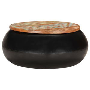 Schwarzer Couchtisch 68x68 cm Altholz