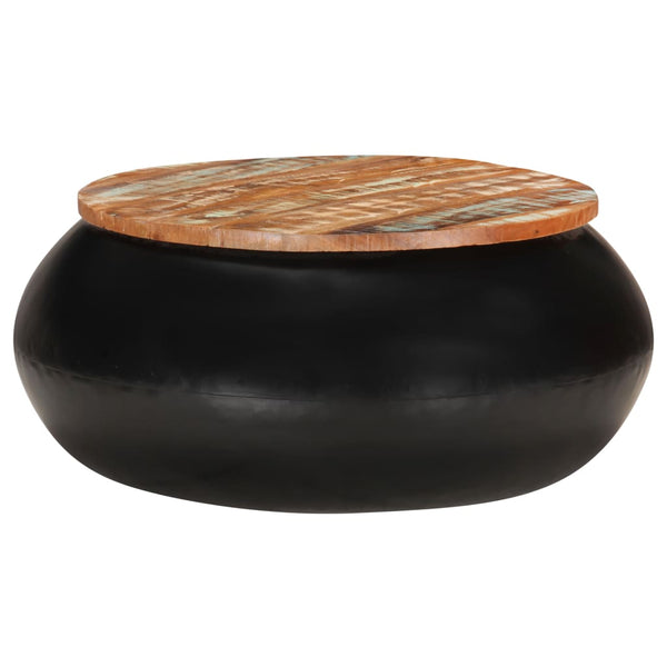 Schwarzer Couchtisch 68x68 cm Altholz
