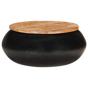 Schwarzer Couchtisch 68x68 cm Altholz