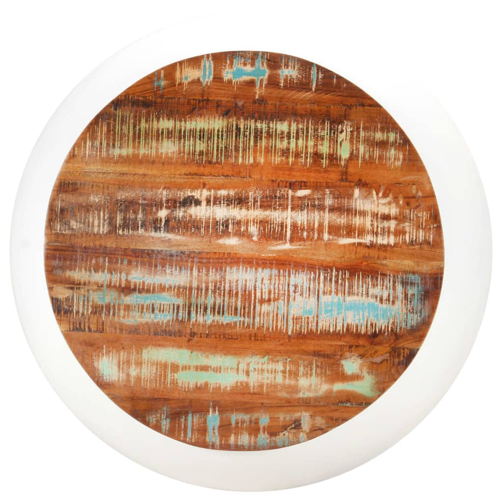 vidaXL Table basse blanc 68x68x30 cm en bois massif recyclé