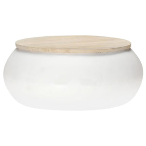 Weißer Couchtisch Mango Massivholz 68x68 cm