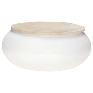 Weißer Couchtisch Mango Massivholz 68x68 cm