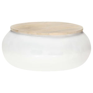 Weißer Couchtisch Mango Massivholz 68x68 cm