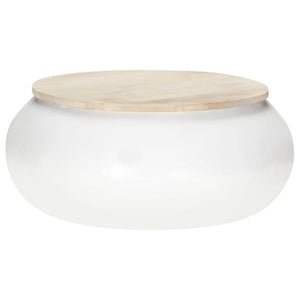 Weißer Couchtisch Mango Massivholz 68x68 cm