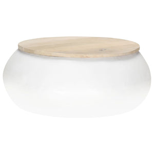 Weißer Couchtisch Mango Massivholz 68x68 cm