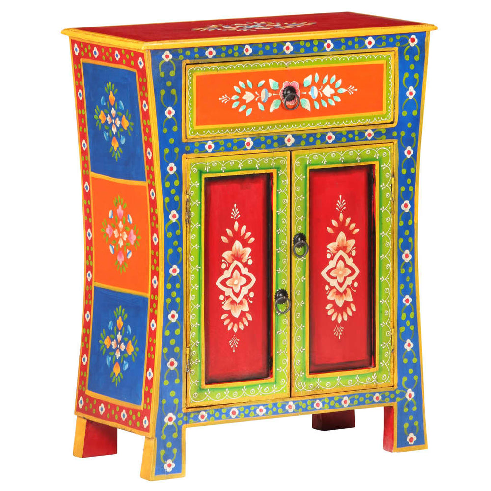 Handbemaltes Sideboard Mango Massivholz 60 cm