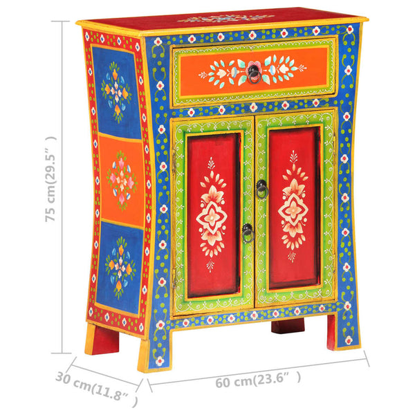 Handbemaltes Sideboard Mango Massivholz 60 cm