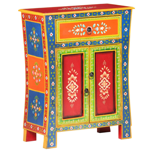 Handbemaltes Sideboard Mango Massivholz 60 cm