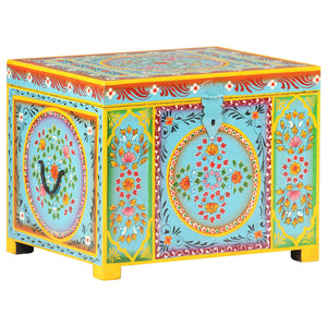Handbemalte Aufbewahrungsbox Mango Massivholz 50x40x40 cm