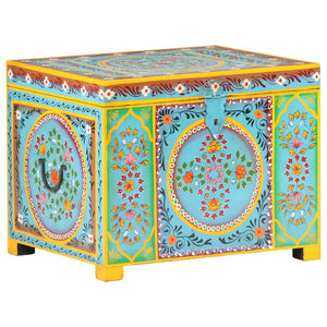 Handbemalte Aufbewahrungsbox Mango Massivholz 50x40x40 cm