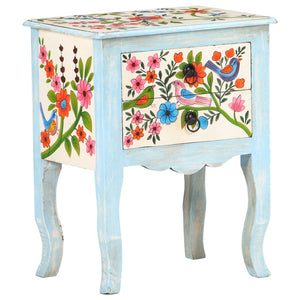 Handbemalter Nachttisch Mango Massivholz 40x30x50 cm