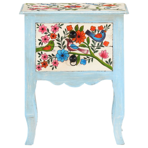 Handbemalter Nachttisch Mango Massivholz 40x30x50 cm