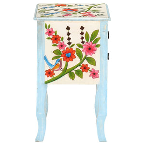 Handbemalter Nachttisch Mango Massivholz 40x30x50 cm