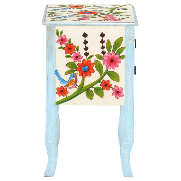 Handbemalter Nachttisch Mango Massivholz 40x30x50 cm