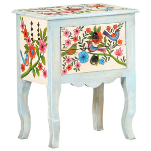 Handbemalter Nachttisch Mango Massivholz 40x30x50 cm