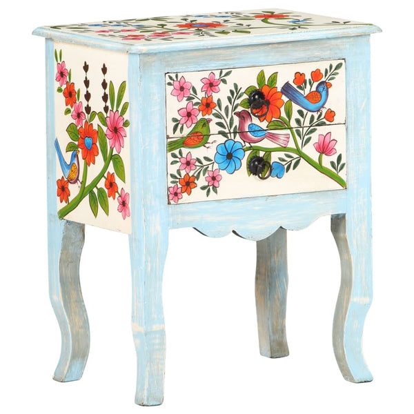 Handbemalter Nachttisch Mango Massivholz 40x30x50 cm