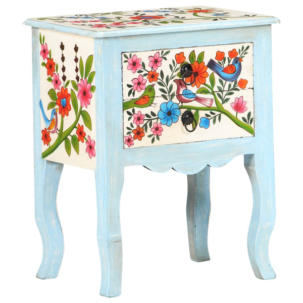 Handbemalter Nachttisch Mango Massivholz 40x30x50 cm
