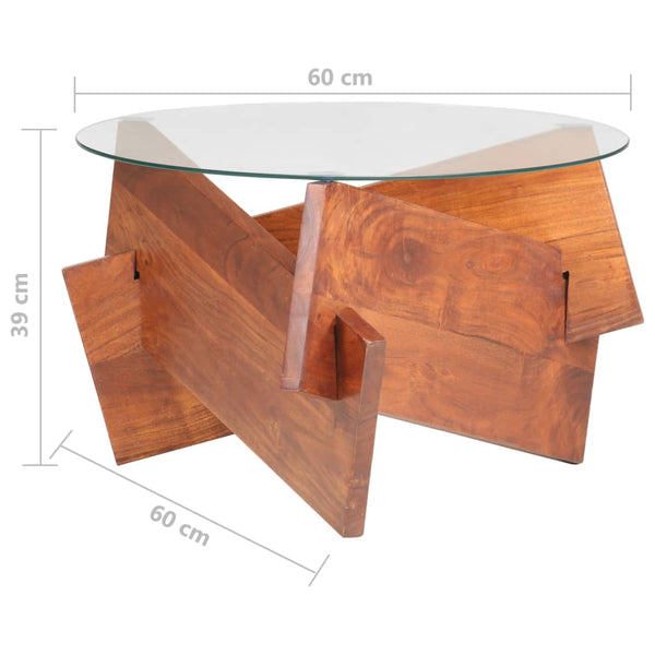 Couchtisch Akazie Massivholz 60 cm
