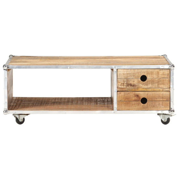vidaXL Table basse 89x59x33 cm Bois de manguier massif brut