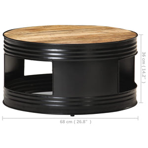 Schwarzer Couchtisch Mango Massivholz 68x68 cm