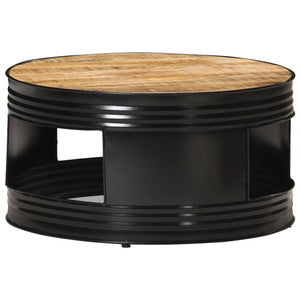 Schwarzer Couchtisch Mango Massivholz 68x68 cm