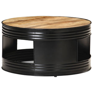 Schwarzer Couchtisch Mango Massivholz 68x68 cm