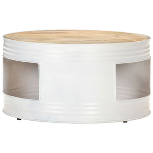 Weißer Couchtisch 68x68 cm Mango Massivholz