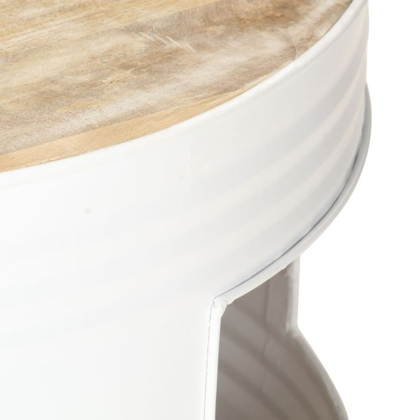 Weißer Couchtisch 68x68 cm Mango Massivholz