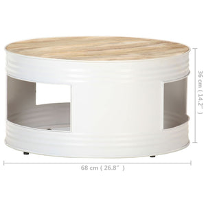Weißer Couchtisch 68x68 cm Mango Massivholz