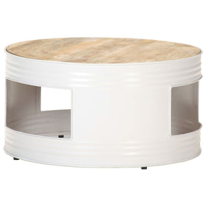 Weißer Couchtisch 68x68 cm Mango Massivholz