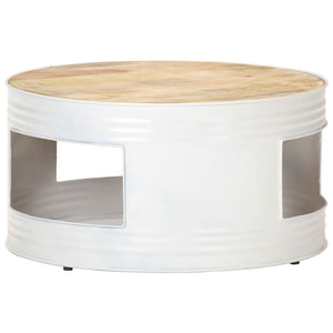 Weißer Couchtisch 68x68 cm Mango Massivholz