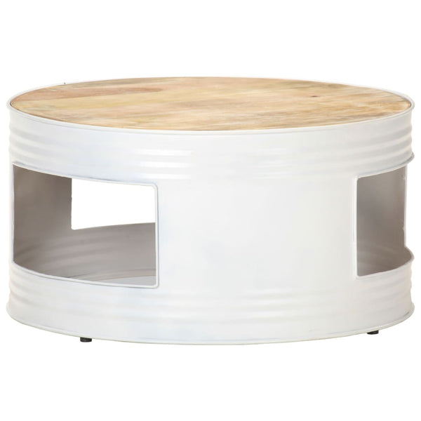 Weißer Couchtisch 68x68 cm Mango Massivholz