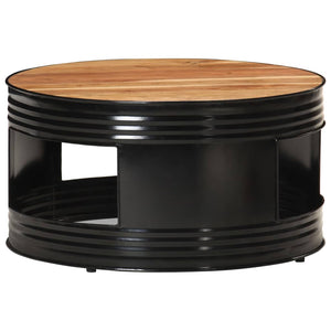 Schwarzer Couchtisch Akazie Massivholz 68x68 cm