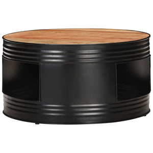 Schwarzer Couchtisch Akazie Massivholz 68x68 cm