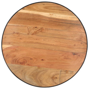 Schwarzer Couchtisch Akazie Massivholz 68x68 cm