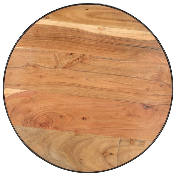 Schwarzer Couchtisch Akazie Massivholz 68x68 cm