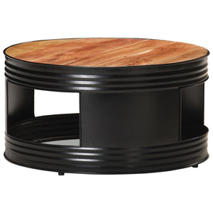 Schwarzer Couchtisch Akazie Massivholz 68x68 cm