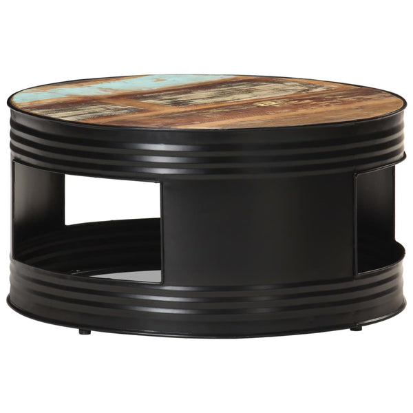 Schwarzer Couchtisch Altholz 68x68 cm