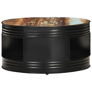Schwarzer Couchtisch Altholz 68x68 cm