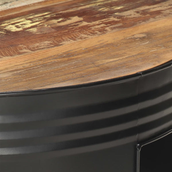 Schwarzer Couchtisch Altholz 68x68 cm