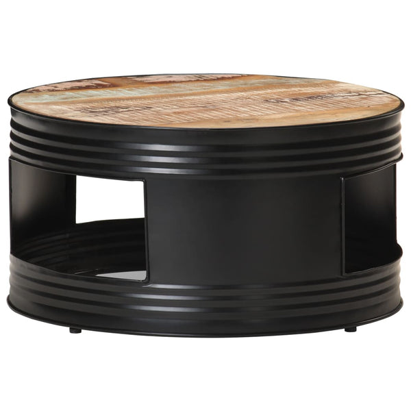 Schwarzer Couchtisch Altholz 68x68 cm