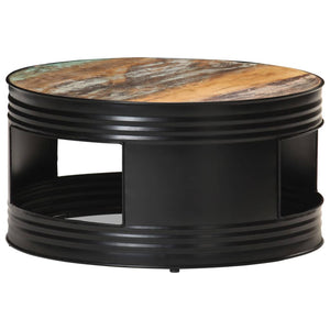 Schwarzer Couchtisch Altholz 68x68 cm
