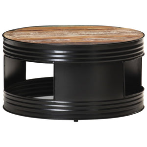 Schwarzer Couchtisch Altholz 68x68 cm