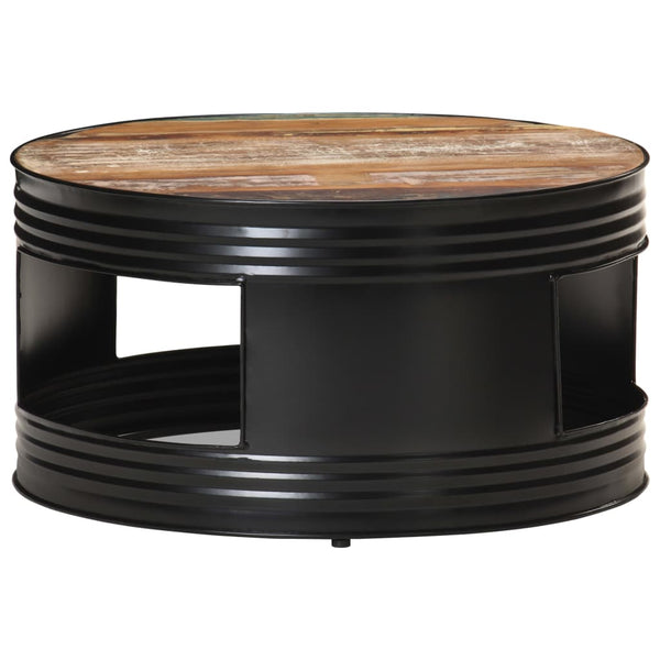 Schwarzer Couchtisch Altholz 68x68 cm