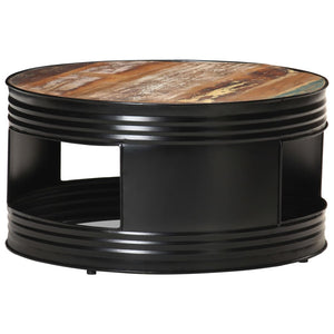 Schwarzer Couchtisch Altholz 68x68 cm
