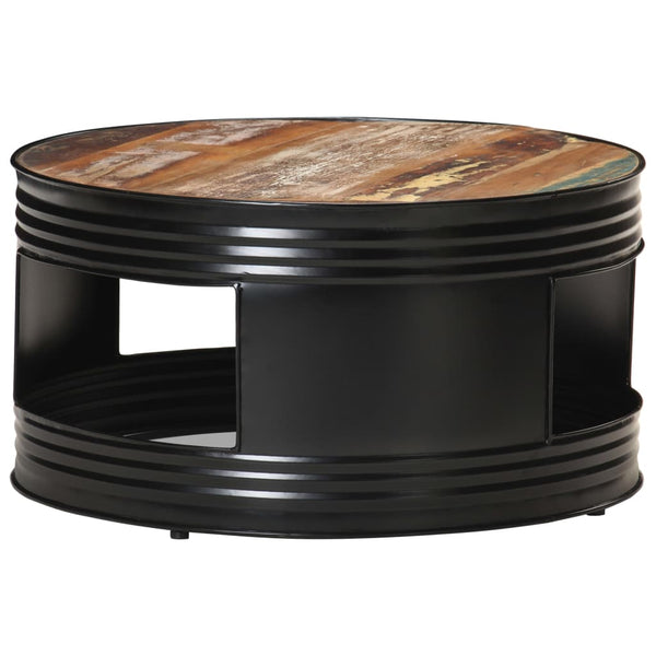 Schwarzer Couchtisch Altholz 68x68 cm