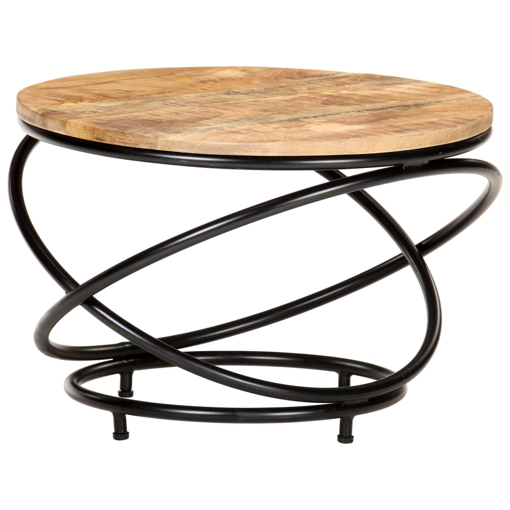 Schwarzer Couchtisch Mango Massivholz 60x60 cm