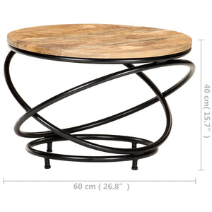 Schwarzer Couchtisch Mango Massivholz 60x60 cm